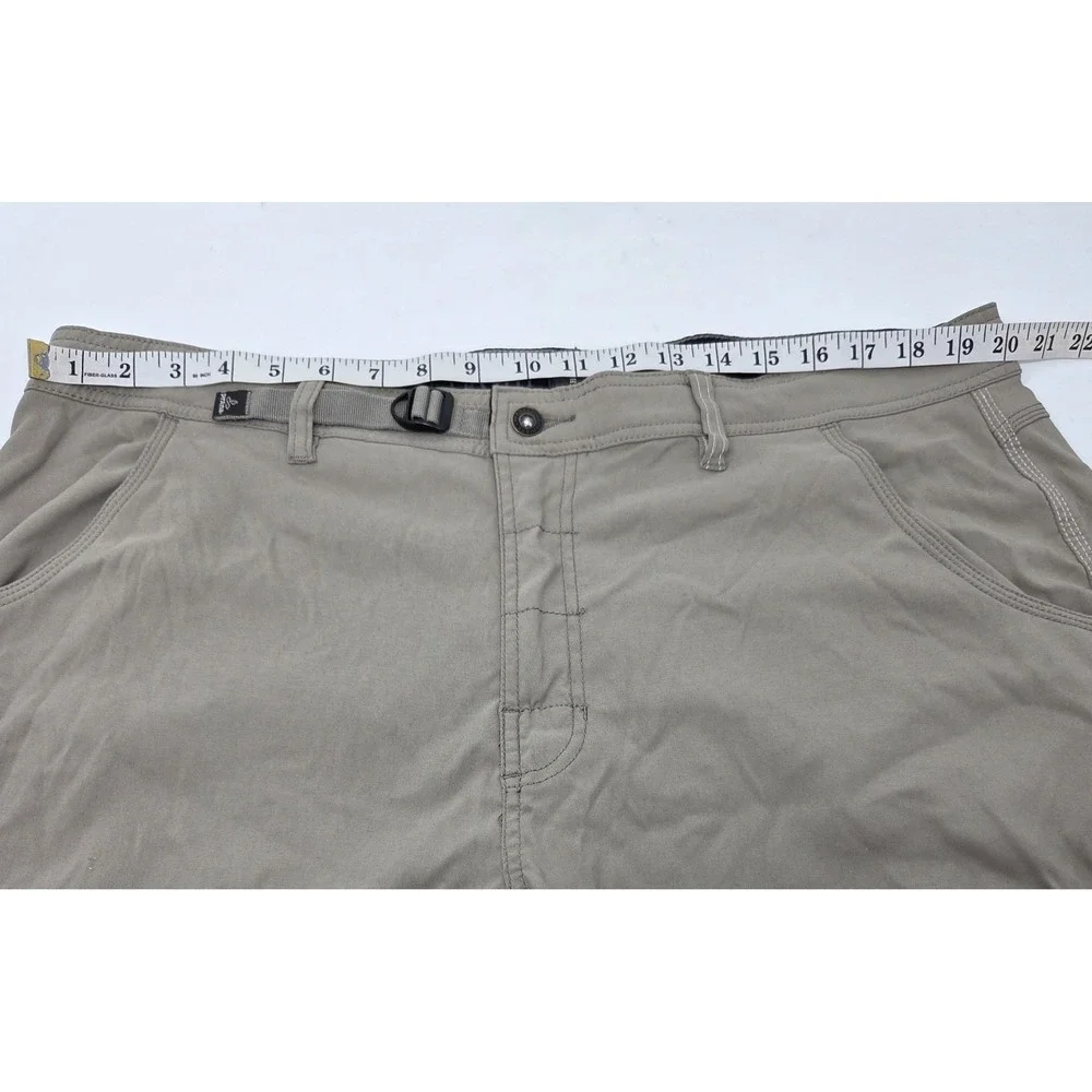Prana Stretch Zion Pants Mens 40x30 Khaki‎ Tan Straight Hiking Outdoor Roll Up